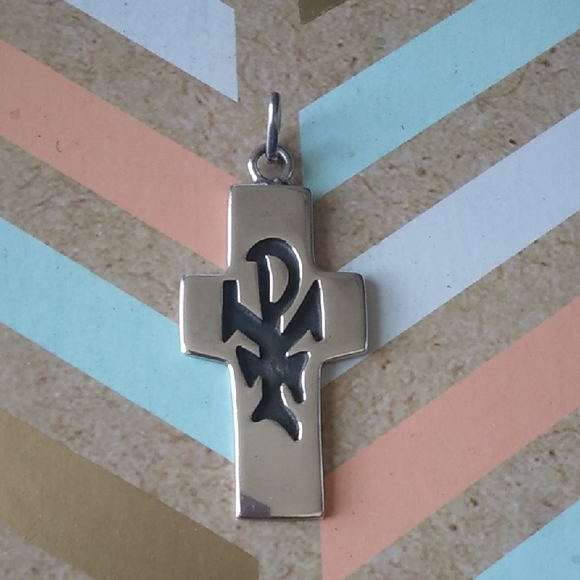 Vintage | Jewelry | Vintage Taxco Sterling Silver Chi Rho Cross Pendant ...